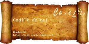 Csák Ábel névjegykártya